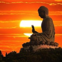 Buddha sunset